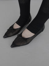 1209 メッシュ スティレット フラットシューズ(3 cm)
