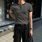 LMN ヘンズダンジャラマッスルフィットヘンリーネック半袖Tシャツ (3 colors)