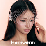 Black butterfly mesh hair clip