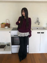 Nuan Daily V-Neck Label Loose Fit Knit