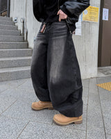 ドットヘビーブラッシュドバルーンデニムパンツ