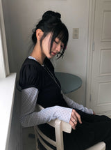 Natin Tencel Puff Shirring Short Sleeve T-shirt