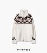 No.1024 dia wool20 KNIT ZIP-UP (3color)