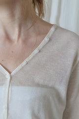 Sorbet Button Cardigan [Ivory]