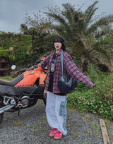 チューイングチェックリネンオーバーシャツ