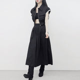 Aperi shirt pocket zip-up + skirt set