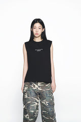 25SS BASIC LOGO WOMAN SLEEVELESS BLACK