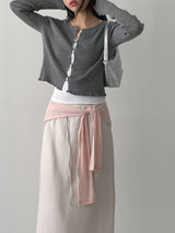 Ella Ribbed Frill Knit Cardigan