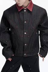Raw Denim Embroidered Jacket