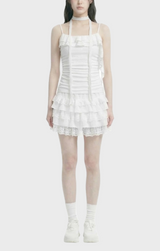 Lynn Choker Frill Shirring Slim Top