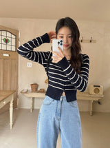 Border Cashmere Cable Knit Cardigan (5color)