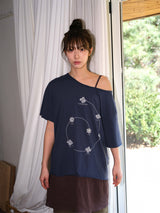 チャクラドレープTシャツ (ビンテージブルー)