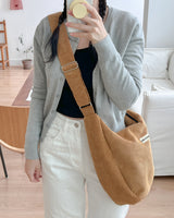 【MADE】Corduroy Big Cross Bag - Camel