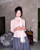 (2color) Embossed Ditsy Flower Bracelet Shirt