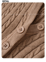 wool button twist embroidered long-sleeved knitwear