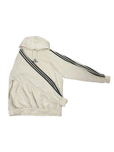 (UNISEX) THREE-STRIPE OVERSIZED CUTE BOXY HOODIE - 2 COLOR