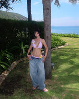 Stripe Aloha Tanning Kitty Bikini