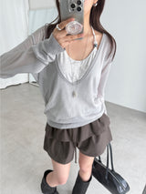 june deep v-neck knit (3color)