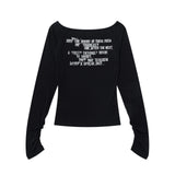 レターシャーリングスリーブＴシャツ