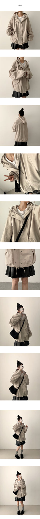 Lindy ピッチウォッシュコットンバルーンフィットハイネックフーディージャンパー
