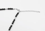 No.0850 ブラック、グリーンジェムストーンネックレス