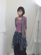 U-Neck Three-Quarter Slim Line Cotton Top