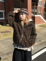 Dotty Pogle Quilted Hooded Zip-Up (3c)
