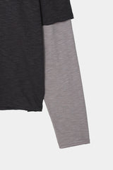 Slub crop layered tee