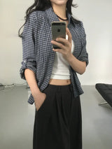 [S/S.ver] Pintuck Plaid Slim Shirt