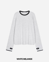 Grid Crop Waffle Ringer Tee