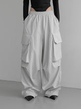 (Unisex) Lukin Big Pocket Cargo Wide Pants