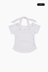 シエルアイレットホルタークロップTシャツ