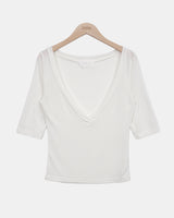 ペロンディープVネック7分袖Tシャツ