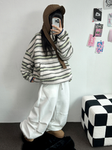 FLEECE❤RIVET TWO PIMTUCK LONG PANTS 🖤🤍🩶3COLOR