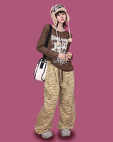 zebra banding pants - yellow