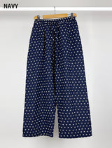 RIBBON PUNCHING WIDE PANTS (3C)
