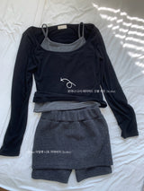 Roana Layered Camisole Long Sleeve Set