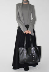 FLUID PLEATS LONG SKIRT