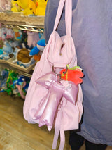 Pluffy glow ribbon keychain (2color)