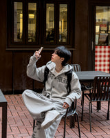 Dark Button Hooded Cardigan