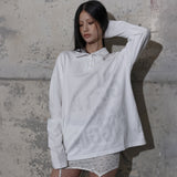 BACK CROSS OVER FIT COLLAR TEE (WHITE) F25ZB021