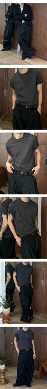[F/W] Steady stripe two tuck wide pants(2color)