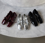 Enamel Cubic Merijane Flat Shoes