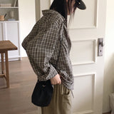Cadel Vintage Check Geek Chic Overfit Long Sleeve Shirt