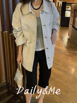 Loose fit cotton jacket(onecolor)