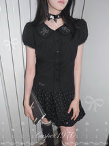 Black Puff Sleeve Blouse