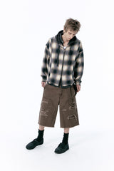 OMBRE HOOD CHECK JACKET (BLACK)