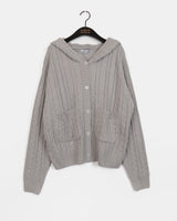 [MADE] Saru Twisted Pocket Hooded Knit Cardigan
