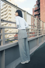 スカートレイヤードパンツ (グレー)