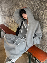 Neoprene semi-crop hooded zip-up